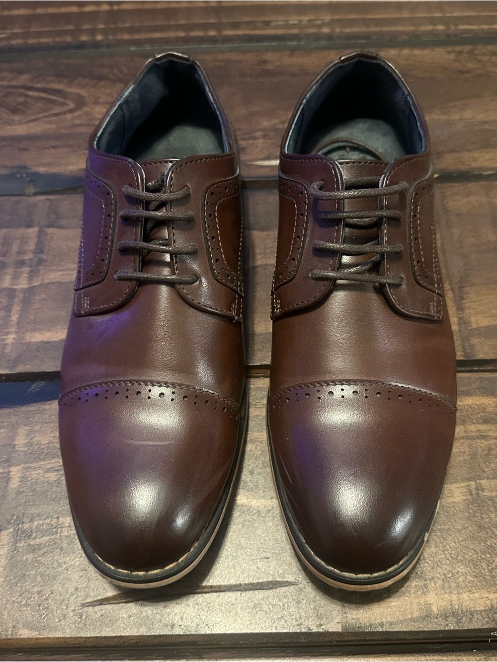 Boys' Classic Cap-Toe Dress Shoes - Brown